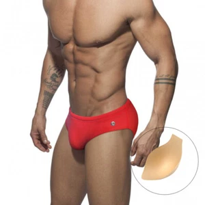 Men's Swimming Swimsuit Comfort Solid Color Pouch Pad Cup Fashion Sexy Low Rise - Picture 1 of 22