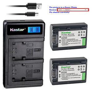 Kastar Battery LCD Dual Charger for NP-FV50 Sony HDR-CX230 HDR-CX250 HDR-CX260V
