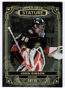 22/23 2022 UPPER DECK STATURE JOHN GIBSON #46 BASE BLACK /15 ANAHEIM DUCKS - Picture 1 of 1