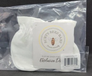 New One Size - Burts Bees Baby White Hand Mittens - Picture 1 of 1