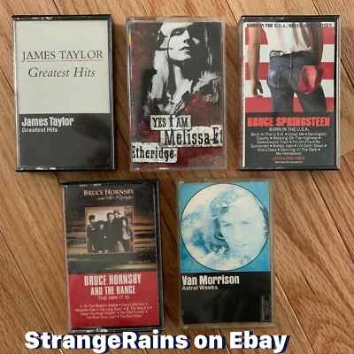 FIVE Cassettes Springsteen Bruce Hornsby Van Morrison Etheridge James Taylor - Image 1 of 3
