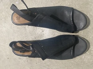 Sandalias de tacón VESTA EURO Soft by SOFFT talla 10M cuero negro con correa cómoda - Imagen 1 de 9