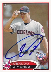 UBALDO JIMENEZ CLEVELAND INDIANS SIGNED CARD BALTIMORE ORIOLES COLORADO ROCKIES - Picture 1 of 1