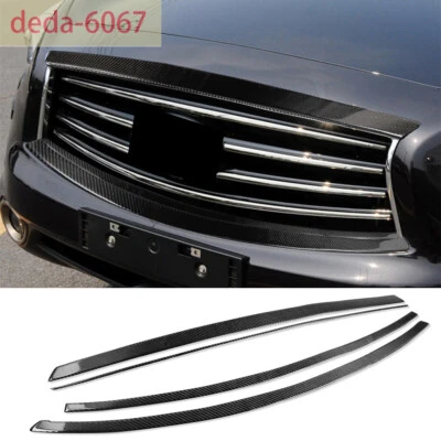 Carbon Fiber Front Center Grille Panel Cover For Infiniti FX 2009-13 /QX70 14-17 - Image 1 of 4