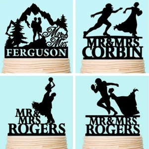 Sports Wedding Cake Topper Personalised Funny Sporting Ball Toppers Decorations - Picture 1 of 9