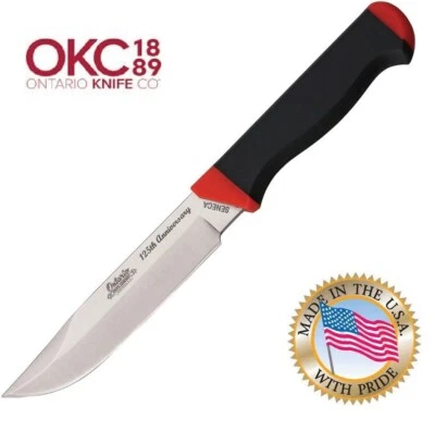Cuchillo de caza Ontario Seneca Hunter 125 aniversario con funda de cinturón Foto 1 de 2
