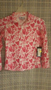 Top da golf IBKUL nuovo con etichette 1/4 cerniera XS rosa abbigliamento attivo manica lunga - Foto 1 di 5