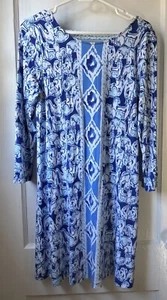 Lilly Pulitzer Pima Cotton Deep Indigo Blue Joy Ride Elephant Dress Medium - Picture 1 of 4