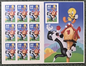 Sylvester and Tweety - US Scott 3204 - Full Sheet of 10 stamps - Picture 1 of 1