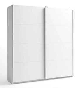 Armario ropero grande 2 puertas correderas color blanco moderno 202x56x216 cm - Imagen 1 de 3