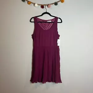 NWT JustFab deep magenta pleated sleeveless dress - Picture 1 of 5
