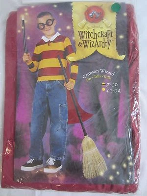 Crimsom Wizard Halloween Shirt w/Cape Costume - Boy's Size 7-10 - C81 - New - Image 1 of 3