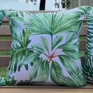 Palm Trees Leaves Tropics Outdoor Waterproof Porch Throw Pillow Cover Home Decor - Picture 1 of 3