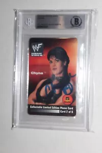 WWF Chyna Phone Card Auto BGS Authentic Card - Picture 1 of 3