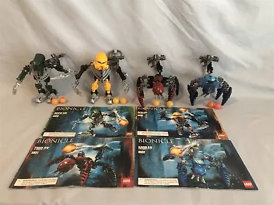 LEGO BIONICLE Matoran of Mahri Nui 8928 8930 8931 8932 100% complete w/ manuals - Image 1 of 4
