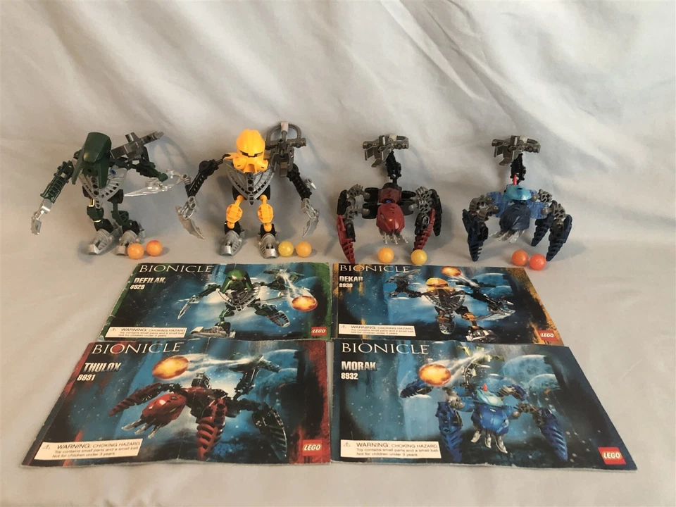 LEGO BIONICLE Matoran of Mahri Nui 8928 8930 8931 8932 100% complete w/ manuals - Image 1 of 4