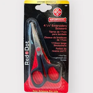 Scissors Mundial 668  4-1/4-Inch Red Dot Embroidery Scissors, Knife Edge - Picture 1 of 4