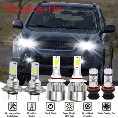 For Suzuki Grand Vitara 2006-2013 6x LED Headlight Hi/Lo Fog Light Combo Bulbs - Image 1 of 4