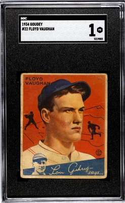 1934 Goudey Floyd Vaughan #22 SGC 1 - Image 1 of 2