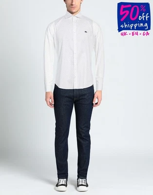 RRP €290 ETRO Shirt Size 38 / S Polka Dot Embroidered Logo Made in Italy - Image 1 of 4