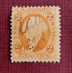 Lot 16. US Revenue Stamp #R6c 1862-71 Two Cents Bankcheck Original Gum - Picture 1 of 2