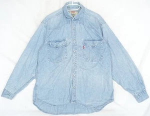 Camisa de mezclilla vintage Levi's azul perla a presión para hombre talla M r... - Imagen 1 de 7