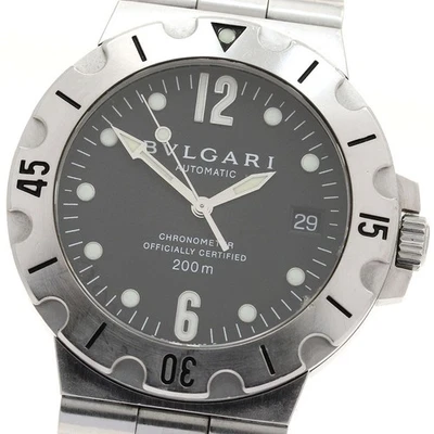 Bvlgari Diagono Scuba SD38S Black Dial 38mm Automatic Mens Watch Excellent  - Image 1 of 4