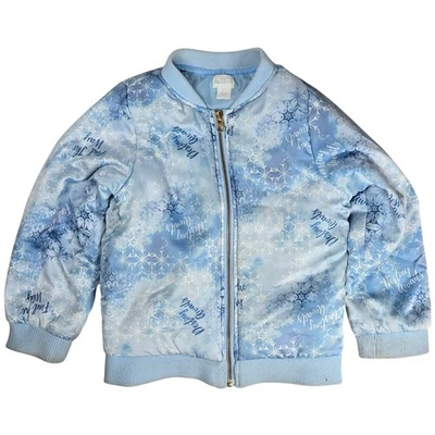 Disney Frozen II Elsa Copo de Nieve Chaqueta Bomber Niñas Talla 5/6 Azul Foto 1 de 4