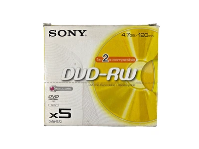 Sony AccuCORE DVD+RW Discs 4.7GB Re-Writeable DMW47A2 PACK OF 5 - Image 1 of 4
