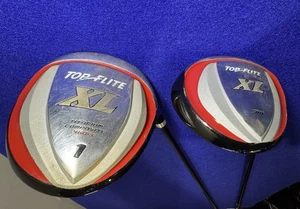 Top Flite XL Titanium Driver (45") & 3 Wood (44") RH Amateur Flex w Head Covers - Picture 1 of 11