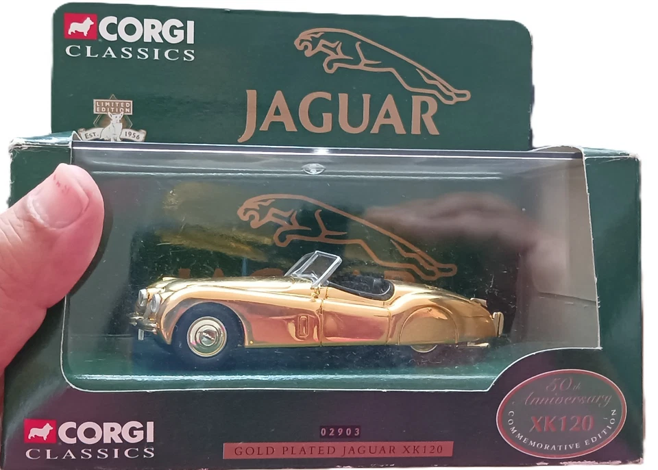  Corgi Gold-Plated Jaguar XK120 – 50th Anniversary Edition | Vintage Die-Cast   - Image 1 of 1