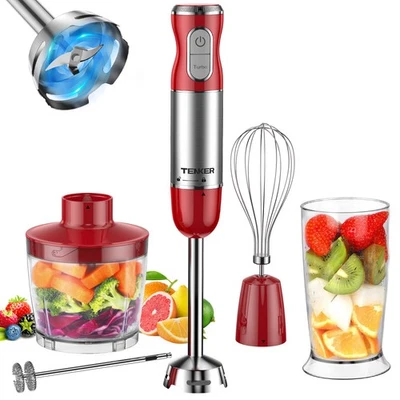 1000W 30 Speed  5in1 Immersion Blender Electric Powerful Hand held Baby food Red - Image 1 of 4