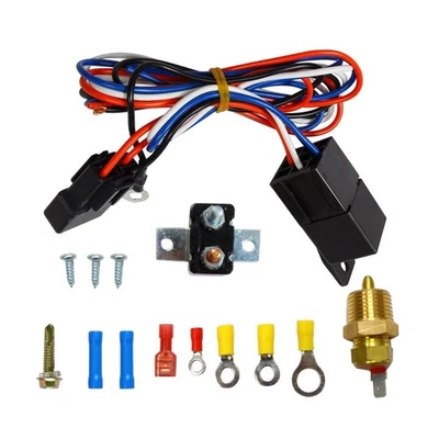 3/8" 175~185 Electric Engine Fan Thermostat Temperature Relay Switch Sensor Kit - Image 1 of 4