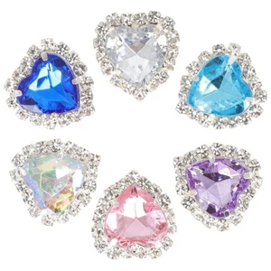 6 Pezzi Clip per Scarpe Clip per Scarpe in Vetro Staccabile Charm Decorazione per Scarpe Charm - Foto 1 di 11