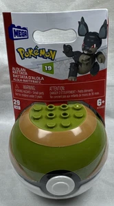 Figurina MEGA Construx Pokemon Pokeball Alolan Rattata (serie 19) nuova fuori produzione - Foto 1 di 4