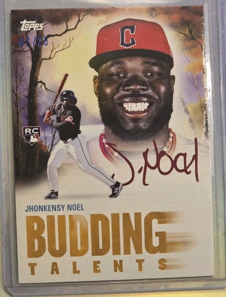 2025 Topps x Bob Ross Joy of Baseball Jhonkensy Noel Budding Talents Gold /25 RC - Image 1 of 3