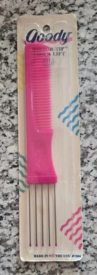 De colección Años 80 Goody Hecho en EE. UU. Rosa Caliente Confort Punta Peine y Elevador Pick Nuevo de Lote Antiguo Foto 1 de 4