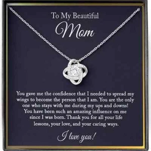 To My Mom Necklace With Heartfelt Message Mother's Day Gift From Son To Mum * - Picture 1 of 6