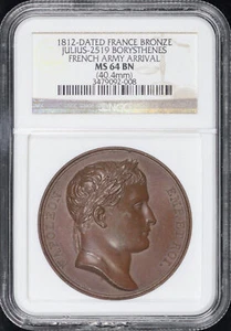1812 Francia Bronce Julio-2519 Norístenes Ejército Francés Llegada Medalla NGC MS-64BN - Imagen 1 de 2