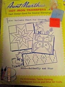 Aunt Martha's Hot Iron Transfer # 3555- Butterfly and Star - Picture 1 of 1