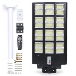 1600W LED Solar Street Light Dusk to Dawn Sensor Radar w/ Remote+Mounting Pole - Picture 1 of 12