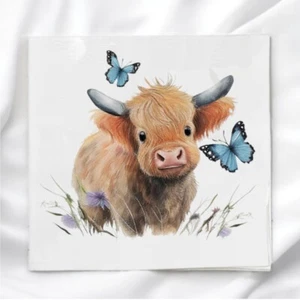 Panel de tela de vaca con mariposas azules para acolchado artesanía costura bloque de edredón - Imagen 1 de 2
