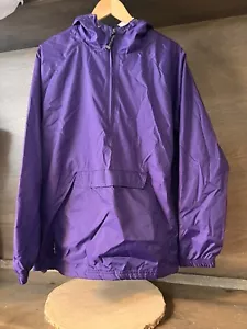 CHARLES RIVER APPAREL Pullover Jacket Sz MEDIUM Hoodie LINED Windbreaker NYLON - Picture 1 of 8