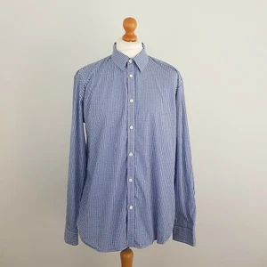 Jeremy Argyle NYC blau & weiß kariertes langärmliges lässiges Baumwollhemd für Herren UK XL - Bild 1 von 8