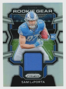 Panini Prizm Rookie Gear 2023 reliquia plateada Sam Laporta radiocontrol Detroit Lions - Imagen 1 de 2