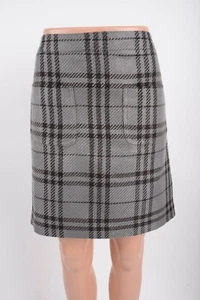 J. Crew Damen Karo Minirock Größe 12 Gefüttert Taschen Acryl Grau Schwarz K2148 - Bild 1 von 9