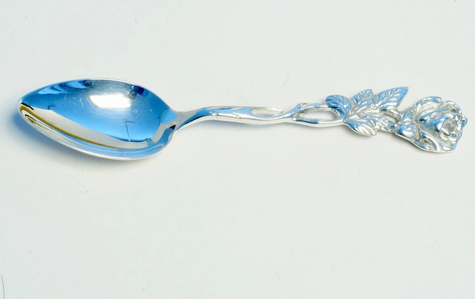 1 each Solid Swedish Silver espresso Spoon ROSE moccasked Gewe ROSEN  - Image 1 of 2