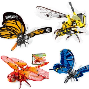 Juego de juguetes bloques de construcción ladrillos de construcción de libélula abejorro mariposa grande - Imagen 1 de 8