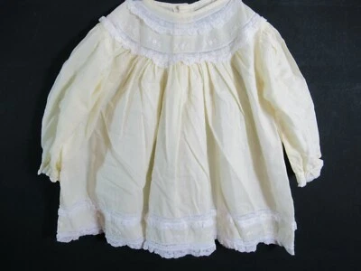 Vestido Bebé Niña Vintage Años 80 Bordado Pascua Pastel Amarillo Encaje Foto 1 de 4