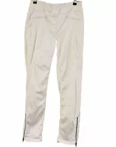 Blue Illusion Womens Pants Size XS Ankle Zip Pockets Stretch White Elastic Waist - Picture 1 of 12